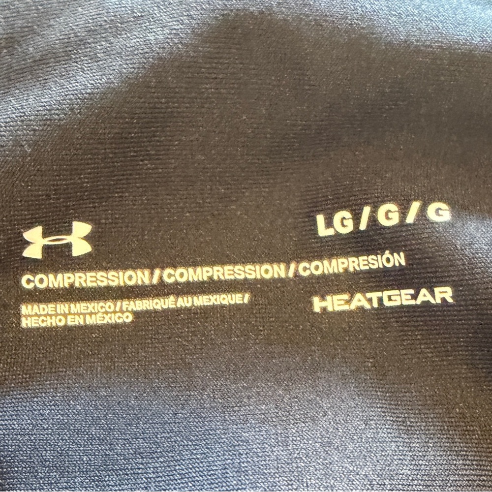 Under Armour HeatGear Armour Black Printed Compression Leggings, Women’s size L - Picture 3 of 3